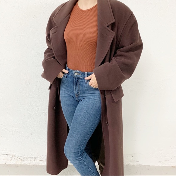 Vintage Jackets & Blazers - Vtg Brown Wool Cashmere Blend Union Label Coat 14